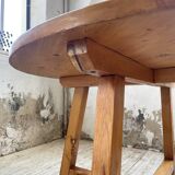 Set of round table and 4 rounded benches, 1950