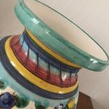 Italian majolica vase with flower pattern