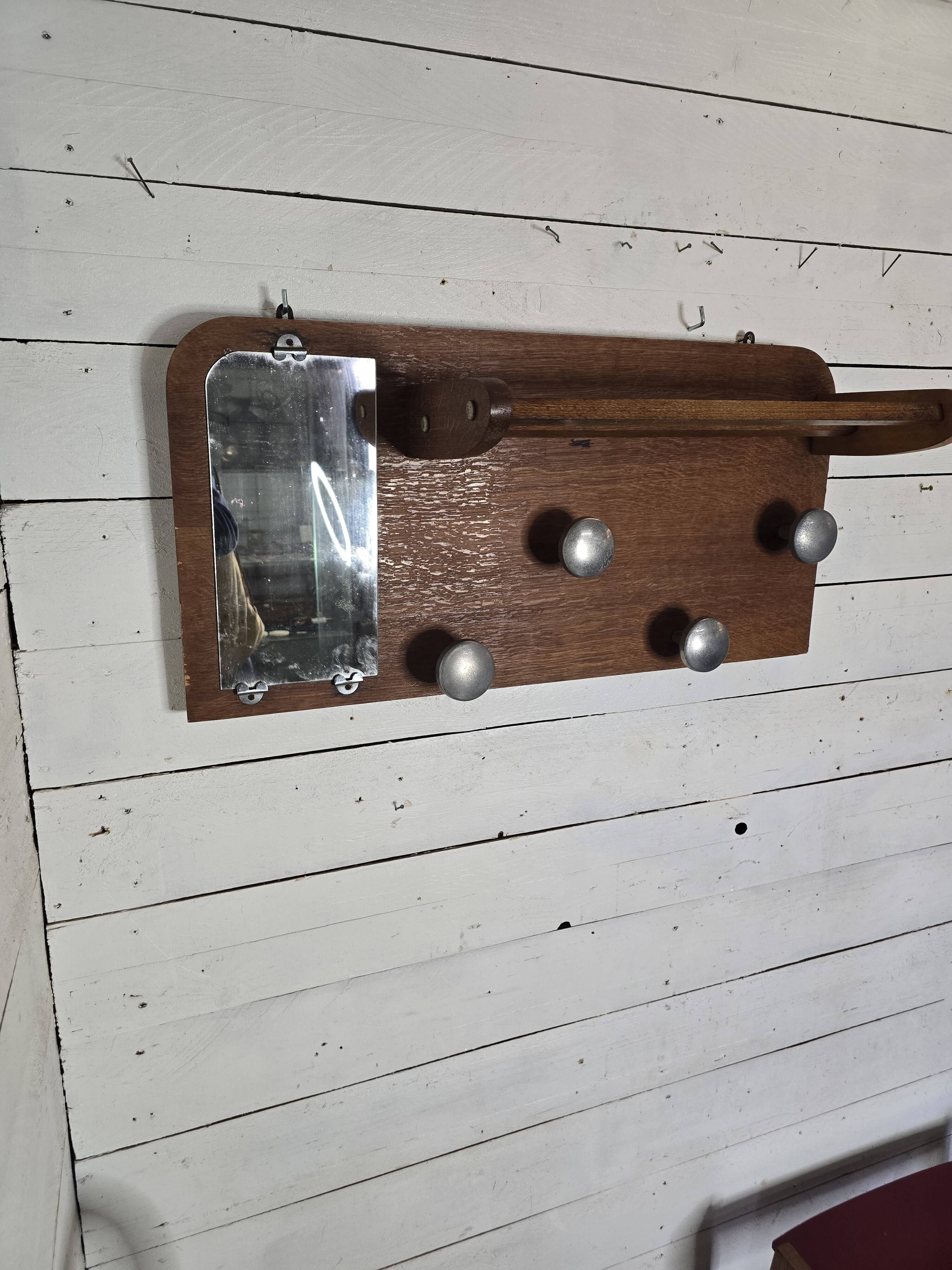 Vintage 60s oak coat rack