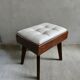 Tabouret en bois et Skaï, vers 1960, scandinave
