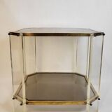 Coffee table 70s plexiglas / smoked glass