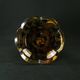 Bohemian cut crystal vase with Art Deco ruby red amber floral decoration