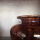 Amber smoked glass vase known as tortoiseshell, 1970s design.