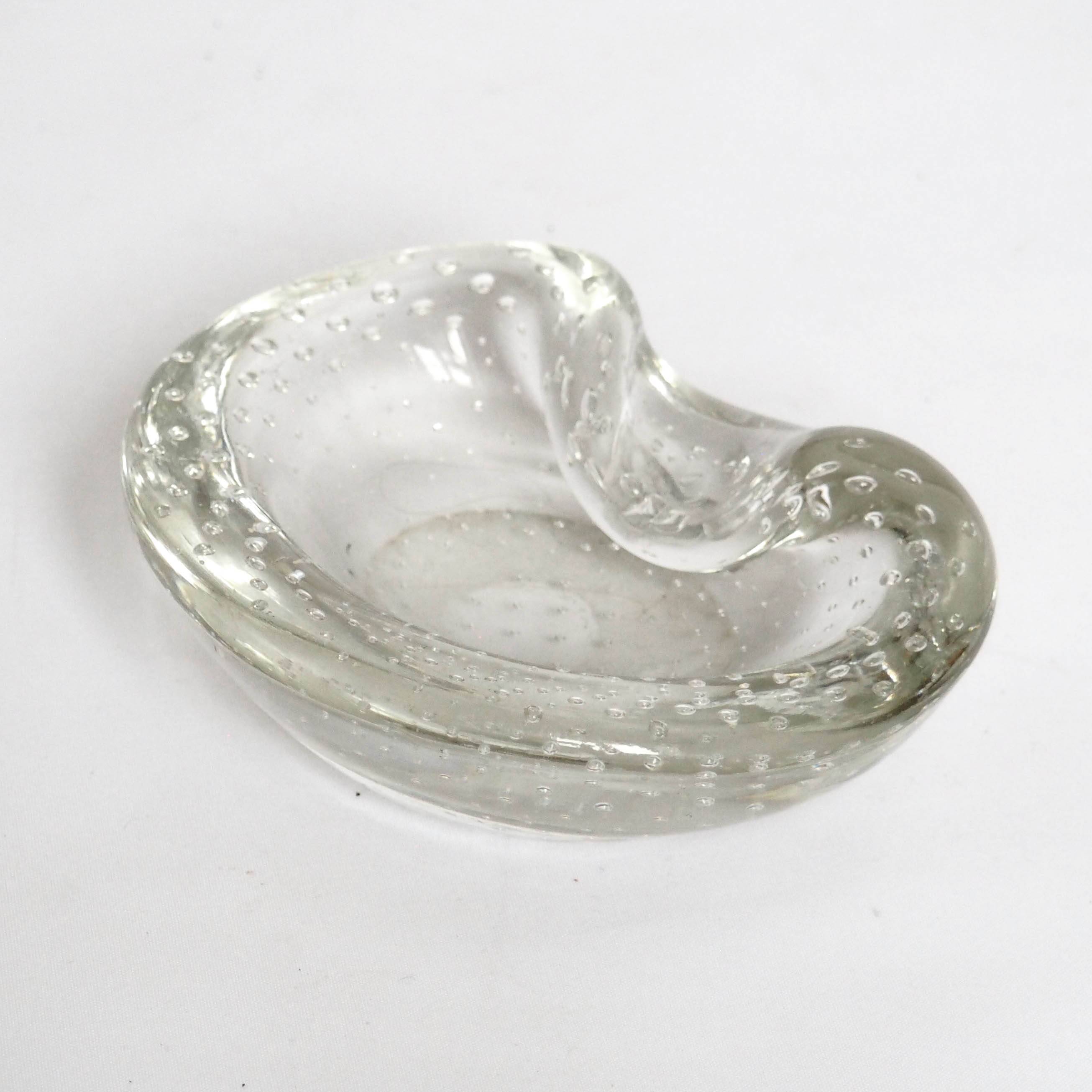 Seguso crystal pocket ashtray