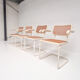 Set of 4 webbing Italian design chairs, 1980s