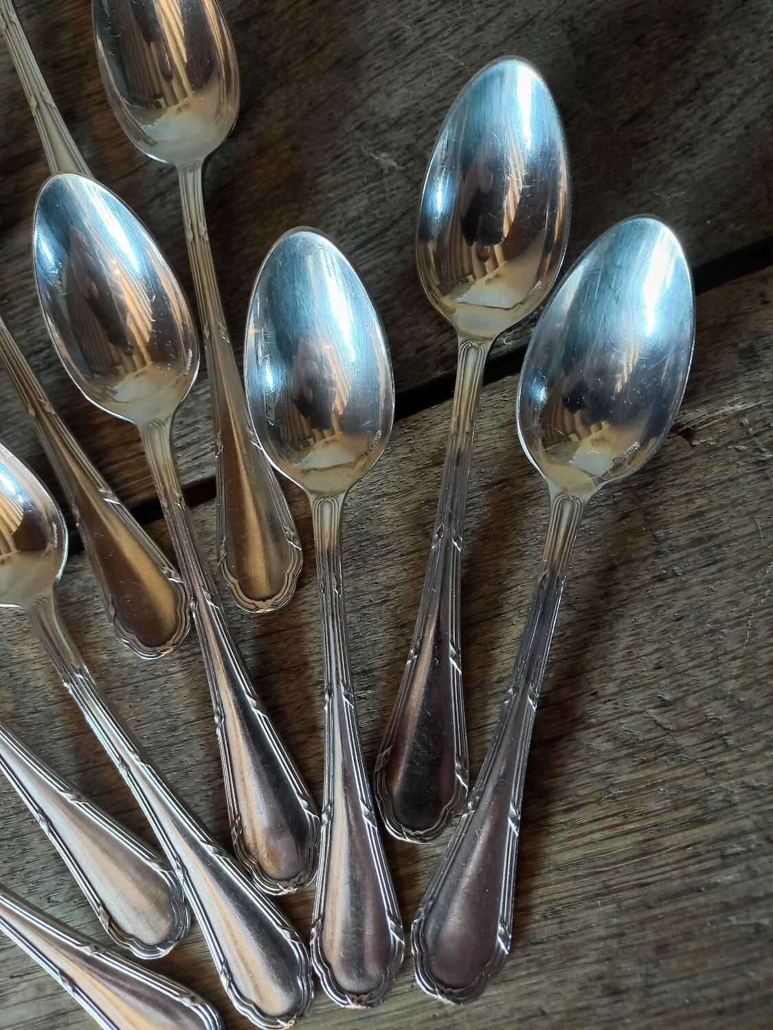 10 spoons ercuis trianon silver metal