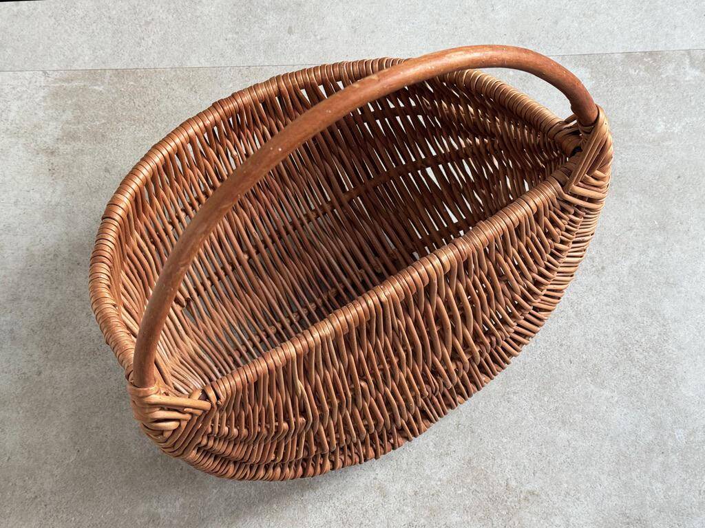 Vintage wicker wall hanging basket