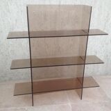 Plexiglass shelf smoked glass vintage brown