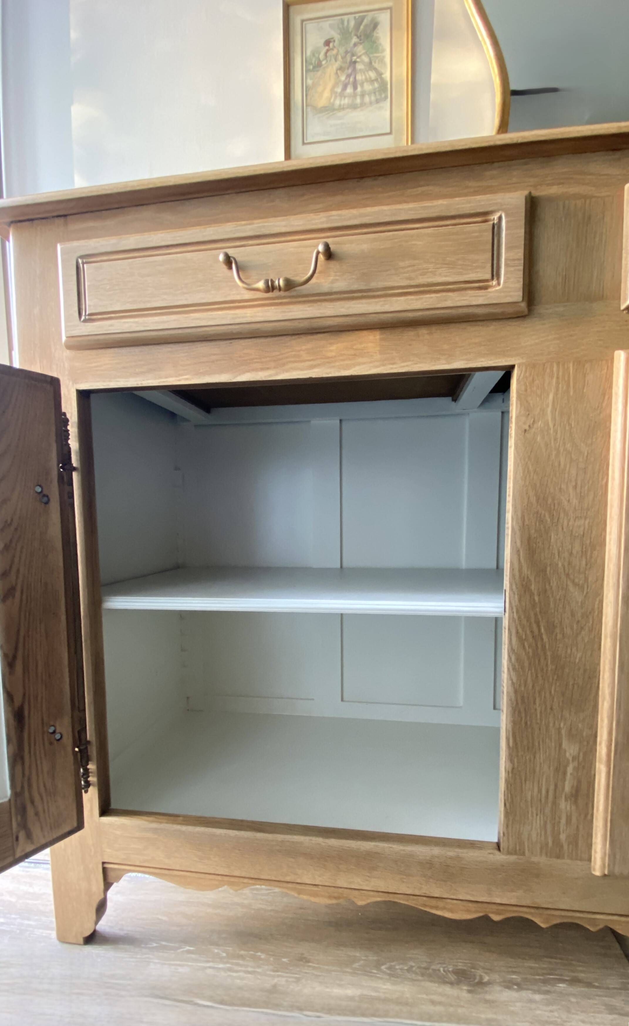 Rustic solid oak sideboard - raw golden honey wood