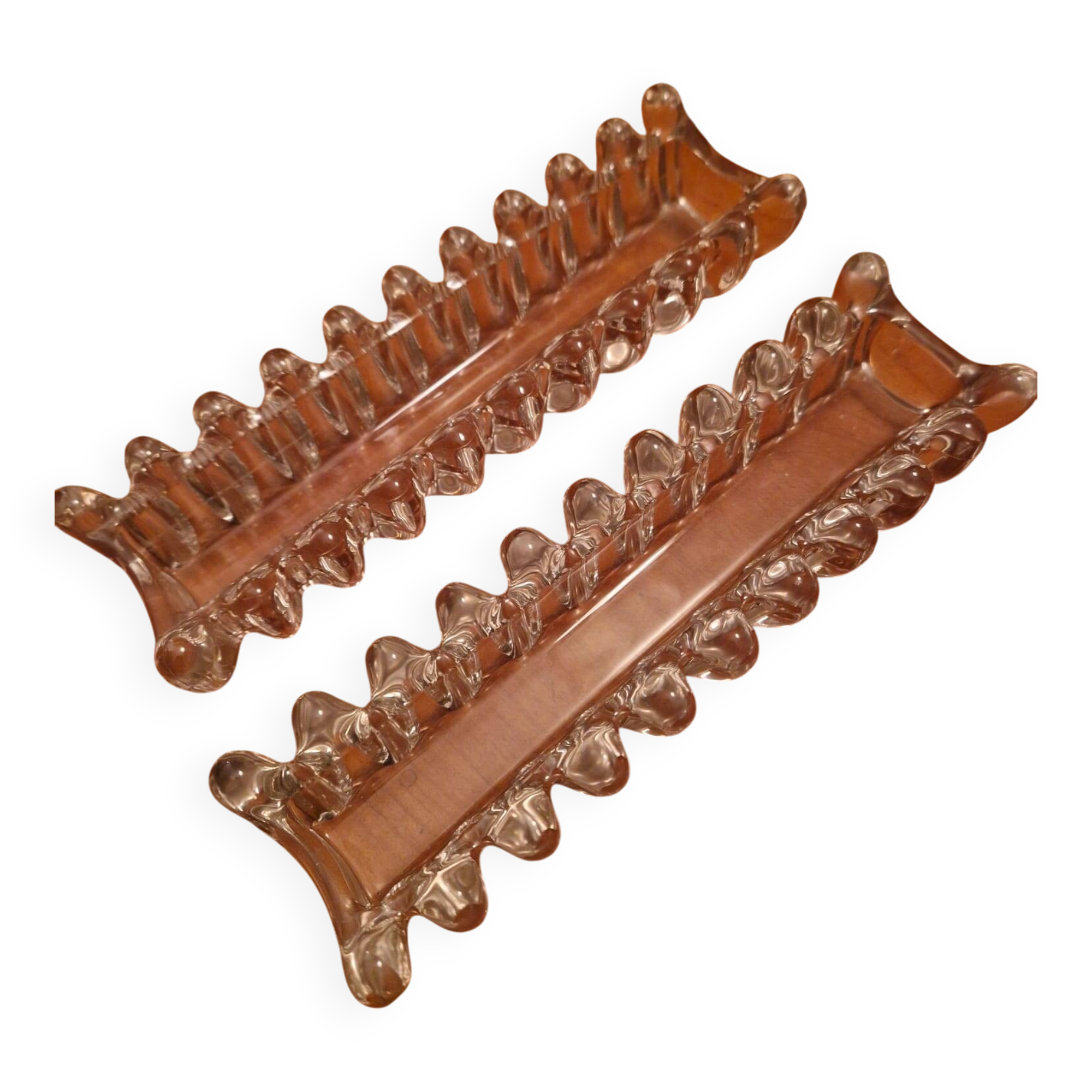 Transparent crystal centrepiece, glossy finish and fine size