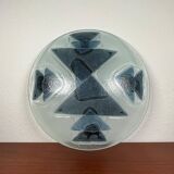 Large glass art bowl from mid-century Danish design, 1960s.