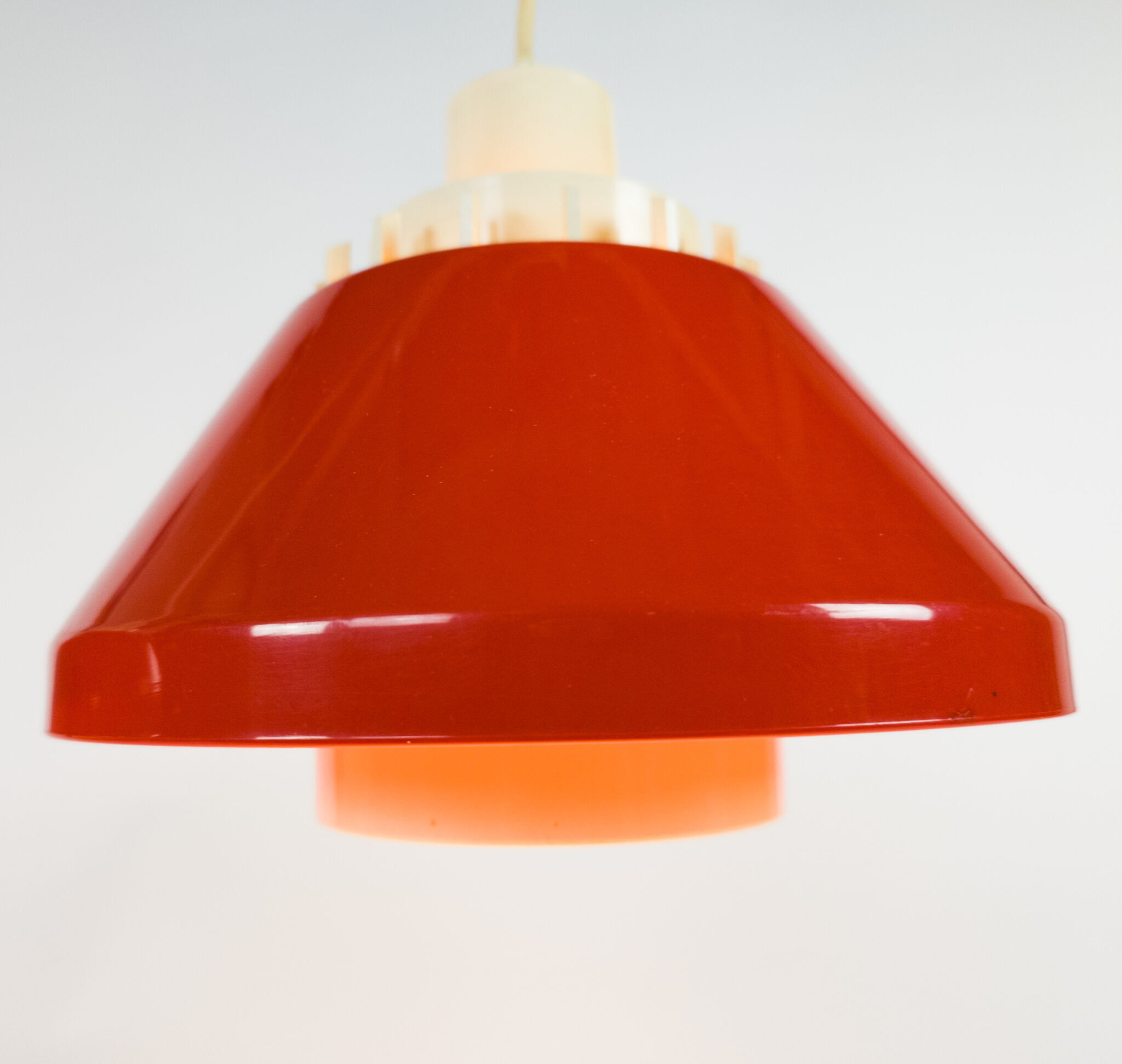 Lyskaer Belysning made in Denmark model 854 set of hanging lamps plastic mid century