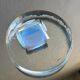 Vintage Mid-Century Murano Glass Ashtray in Frosted Glass with Blue Accents