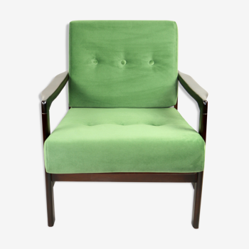 Fauteuil vintage vert clair par Z. Baczyk, années 1970