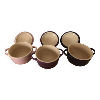 Set of 3 Le Creuset mini ceramic casserole dishes