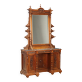 Antique walnut and marble dressing table, 3 drawers, 19th century.