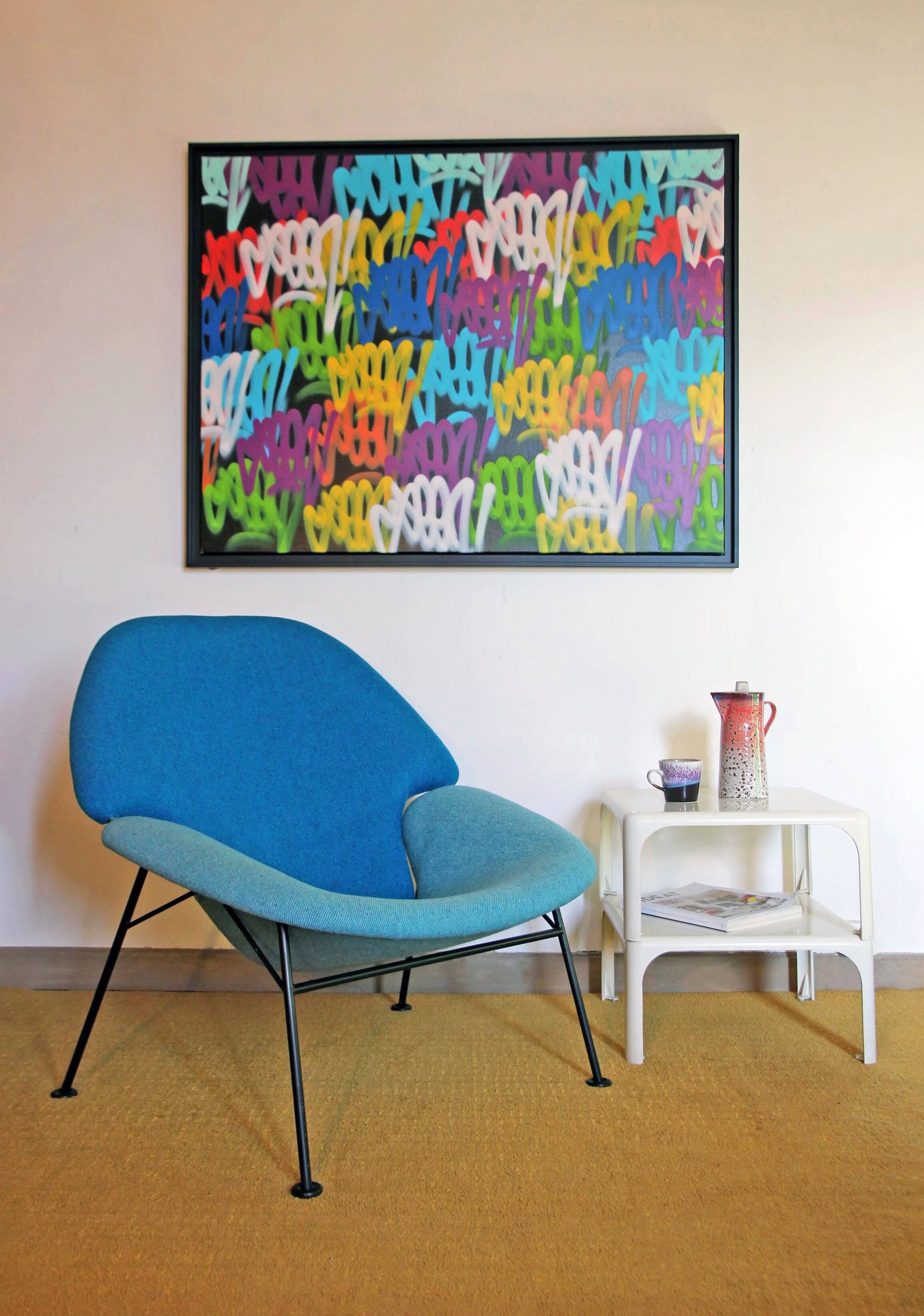 Model F555 armchair by Pierre Paulin, published by Artifort in the 1960s.