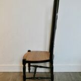 Chaise de nourrice provençale avec assise cannée ancienne