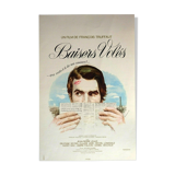 Original 1968 vintage cinema poster stolen kisses François Truffaut new wave entilée