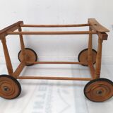 Vintage wicker cradle with 50-60s wheels
