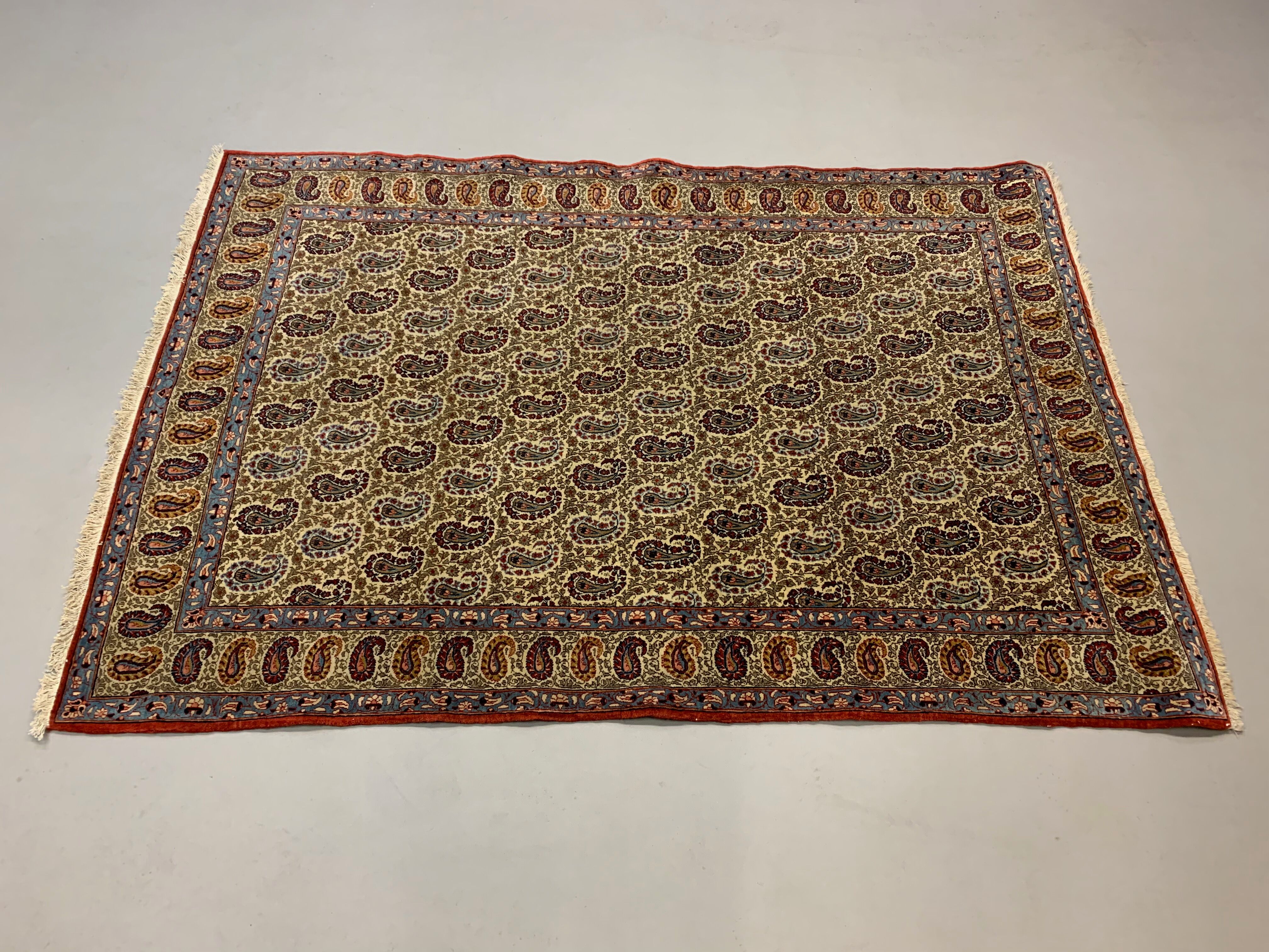Vintage Tribal Rug 203x136 cm Wool Oriental Hand Made Rug Red, Beige, Blue