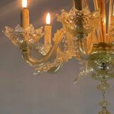 Venetian chandelier in gilded Murano glass, 6 light arms circa 1940