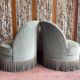 Old sky blue toad armchairs