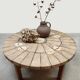Danish vintage round stone coffee table 'Natures spirit'