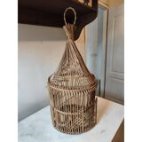 Vintage wicker birdcage