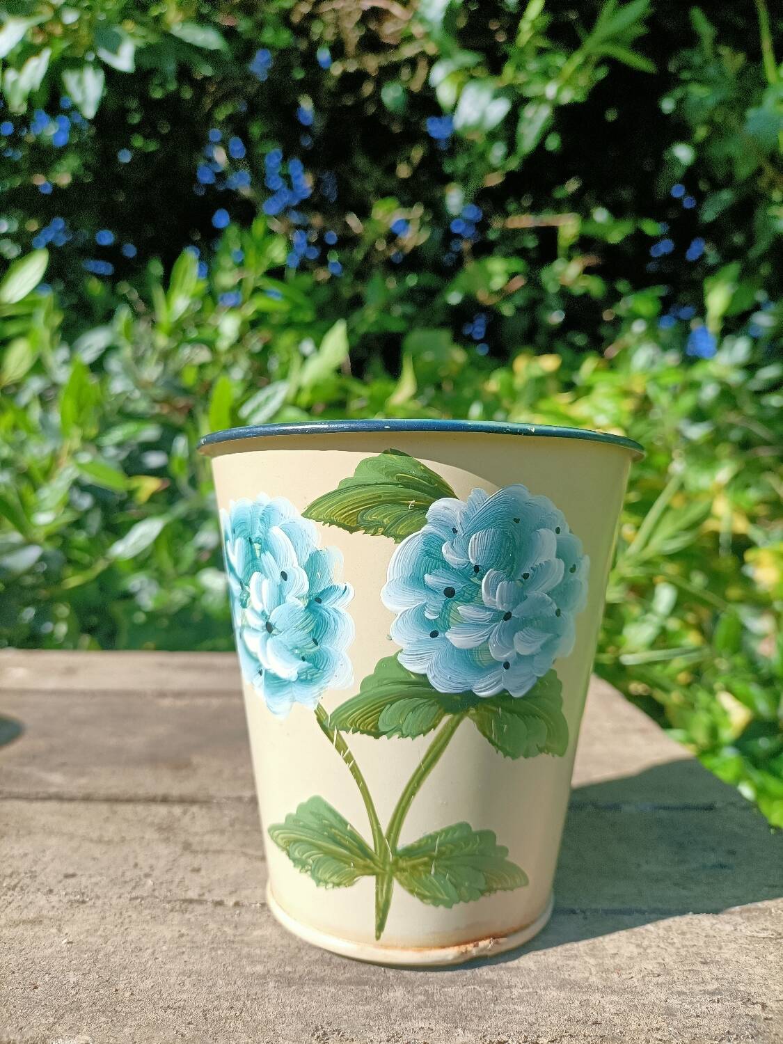 Pots de fleurs métalliques peint main