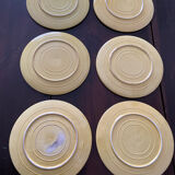 Set de 6 assiettes en barbotine vers 1930