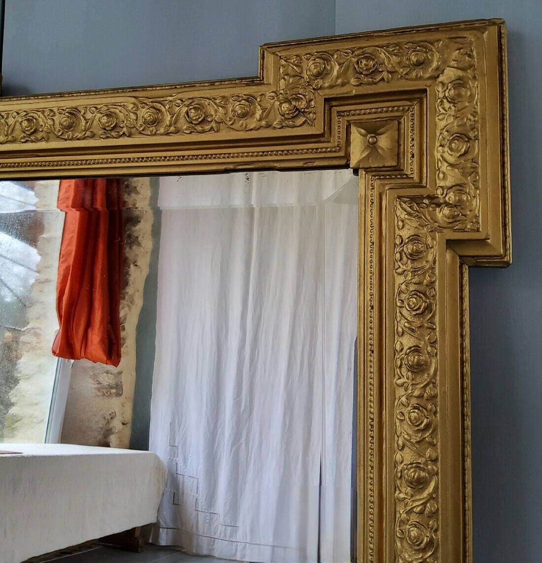 Bevelled gold mirror