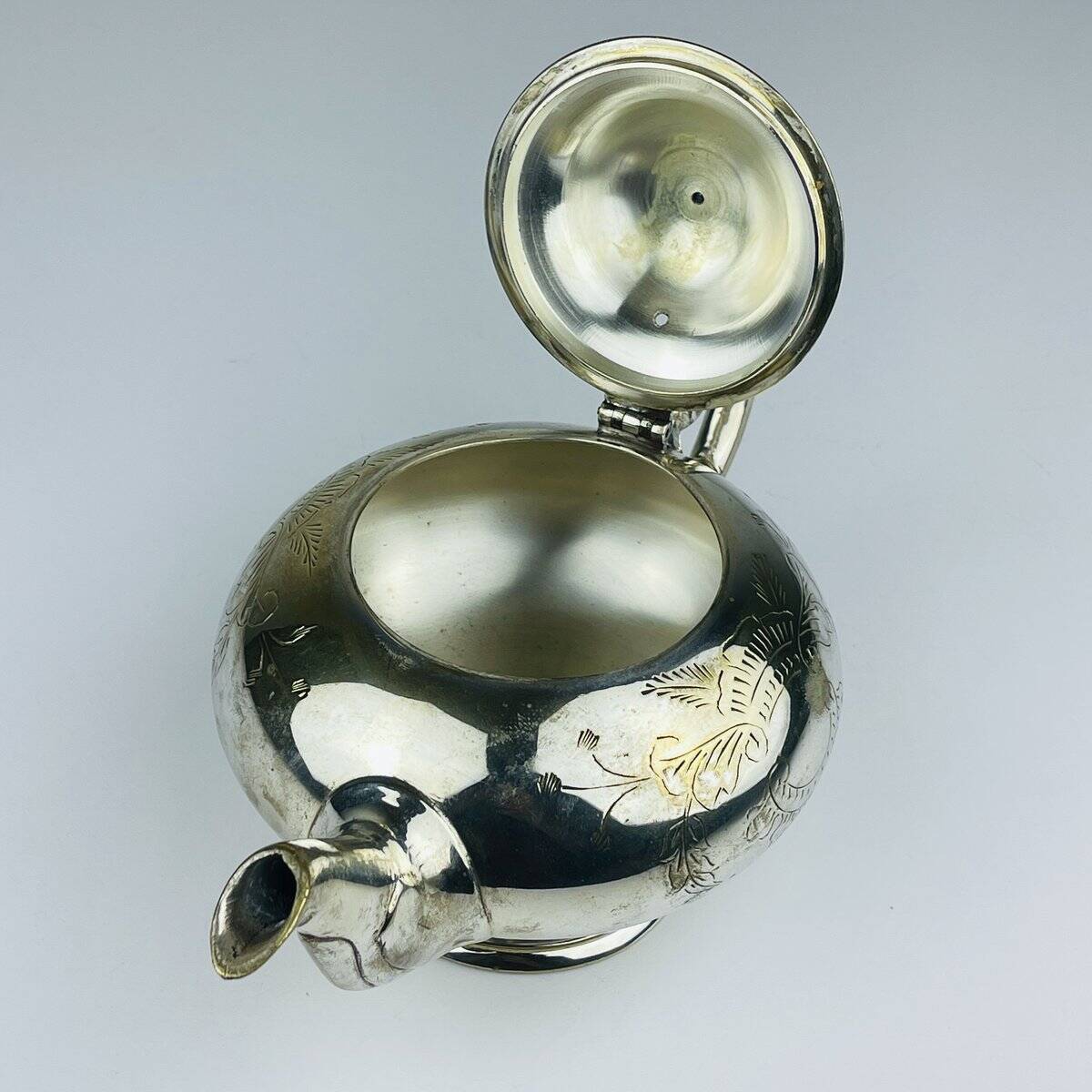 Vintage silver-plated teapot, Italy 1950s