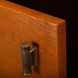 Pair Art Deco Nightstands or Bedside tables Oak and Glass, Netherlands, 193