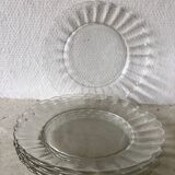 5 Duralex transparent dinner plates
