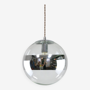 Vintage Italian Glass & Chrome Sphere Lamp, 90s