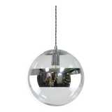 Vintage Italian Glass & Chrome Sphere Lamp, 90s