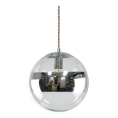 Vintage Italian Glass & Chrome Sphere Lamp, 90s