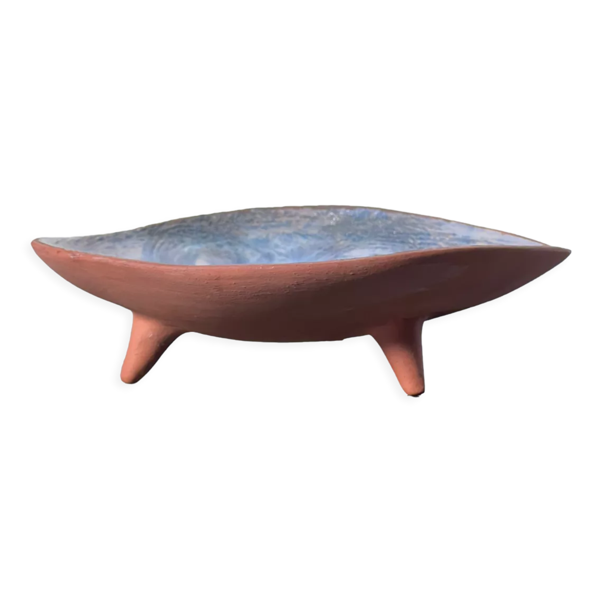 Coupe tripode en gres émaillé, céramique JS