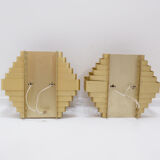 Pair of gold-plated aluminum wall lights by Jules Wabbes - 2 pairs available