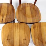 Ensemble de 4 chaises à repas par Tatra en noyer, Tchécoslovaquie 1960