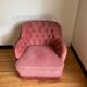 Upholstered toad armchair