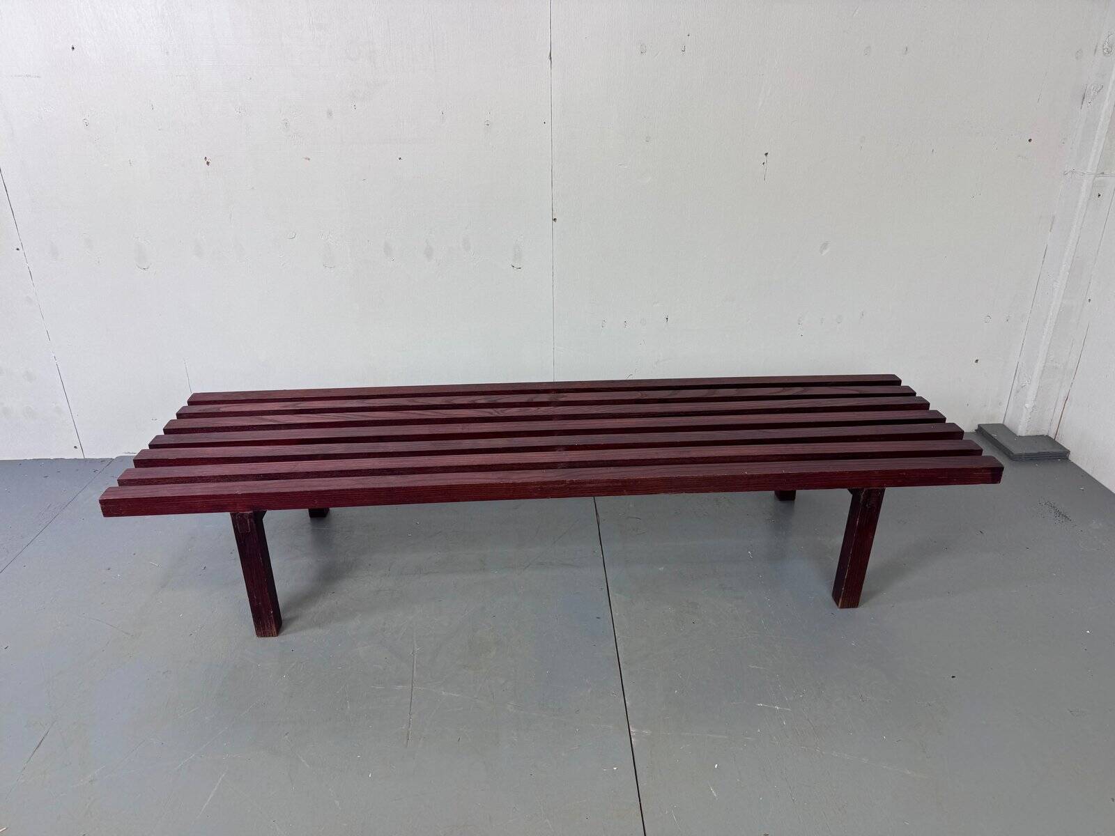 Mid-century modernist wooden wenge slat bench coffee table by Gijs Bakker for Castelijn, 1970s