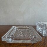 Cigarette box with crystal ashtray lid