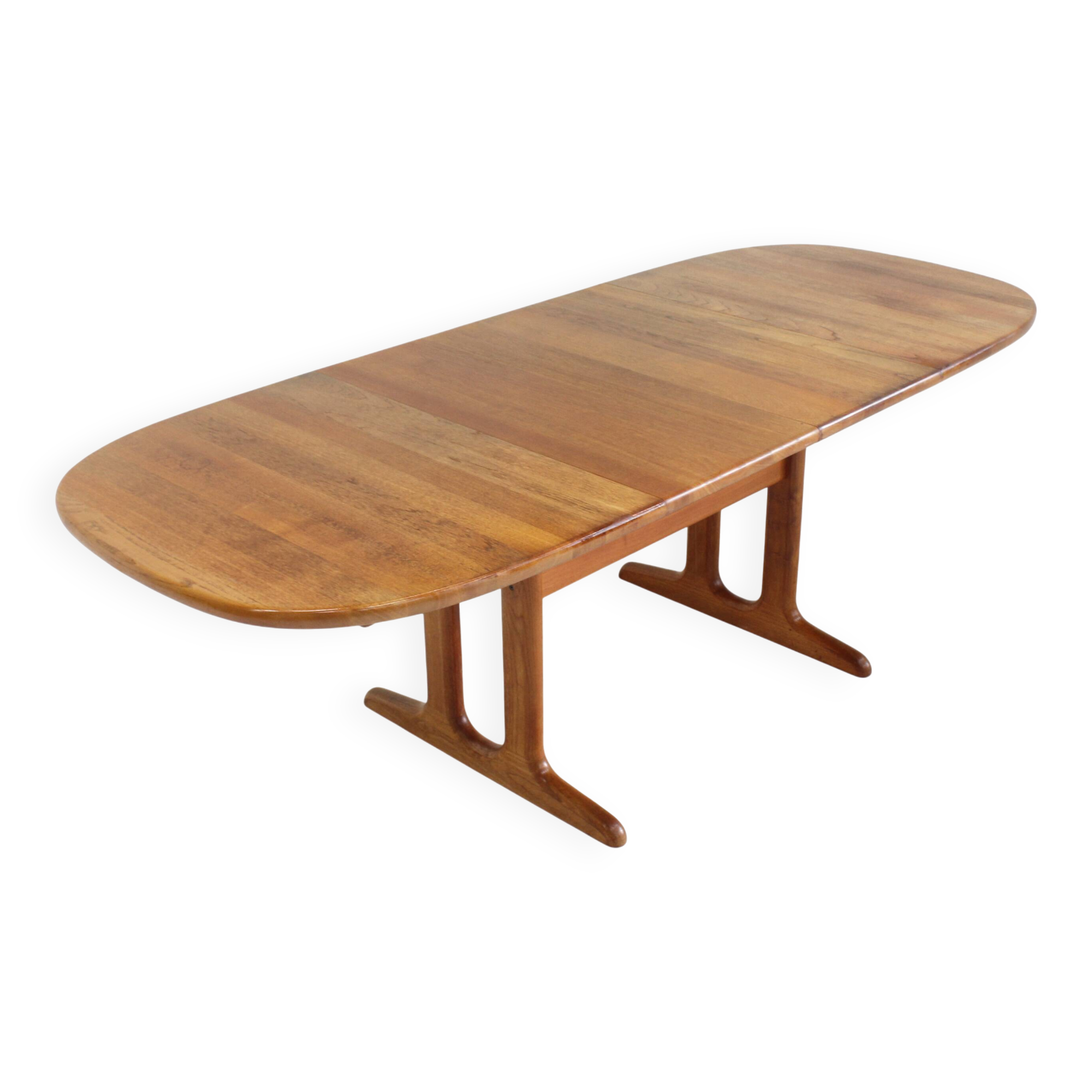 Table à manger ovale extensible vintage Glostrup danoise en teck massif des années 1960