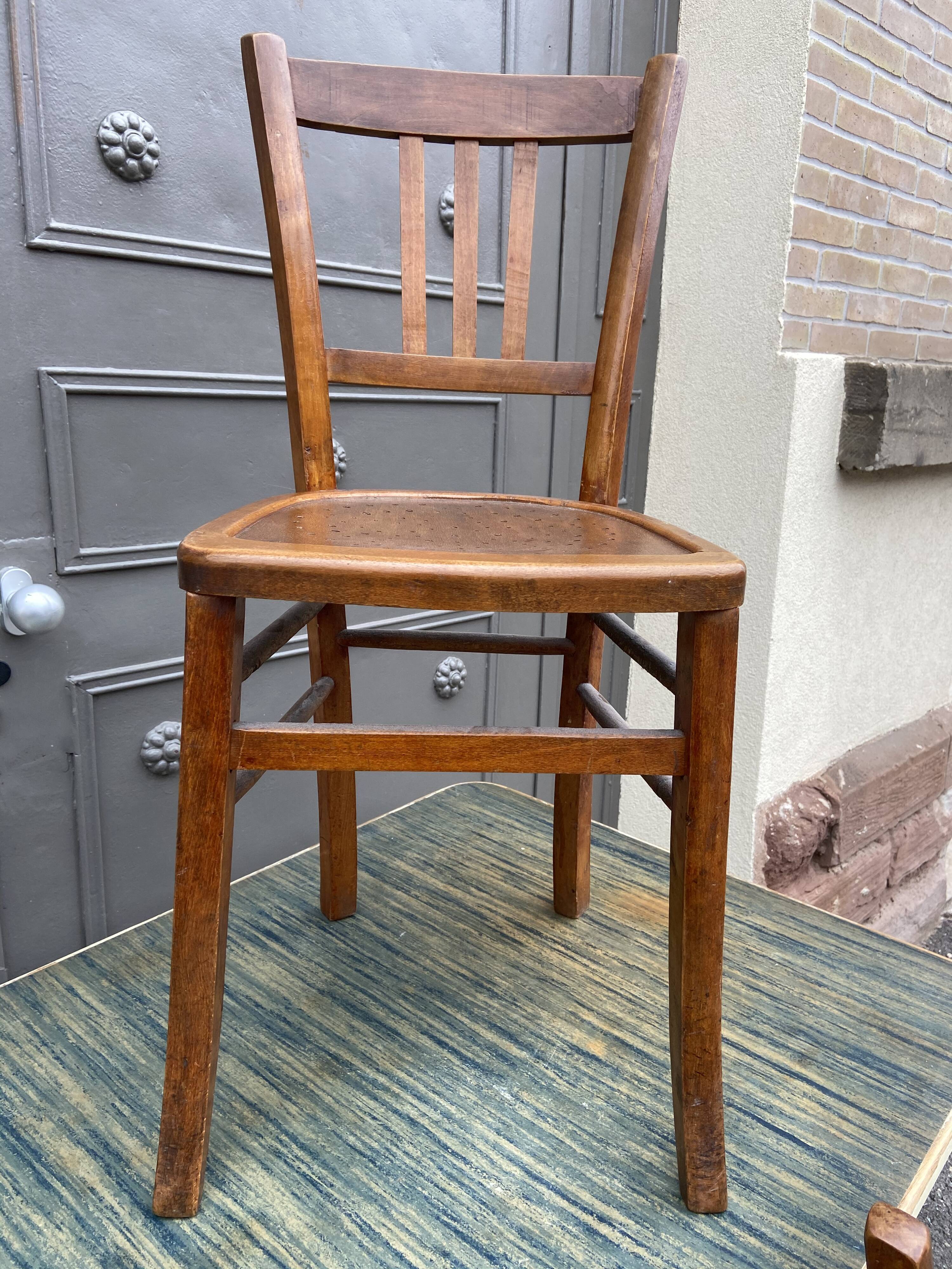 Pair of chairs bistro curved wood