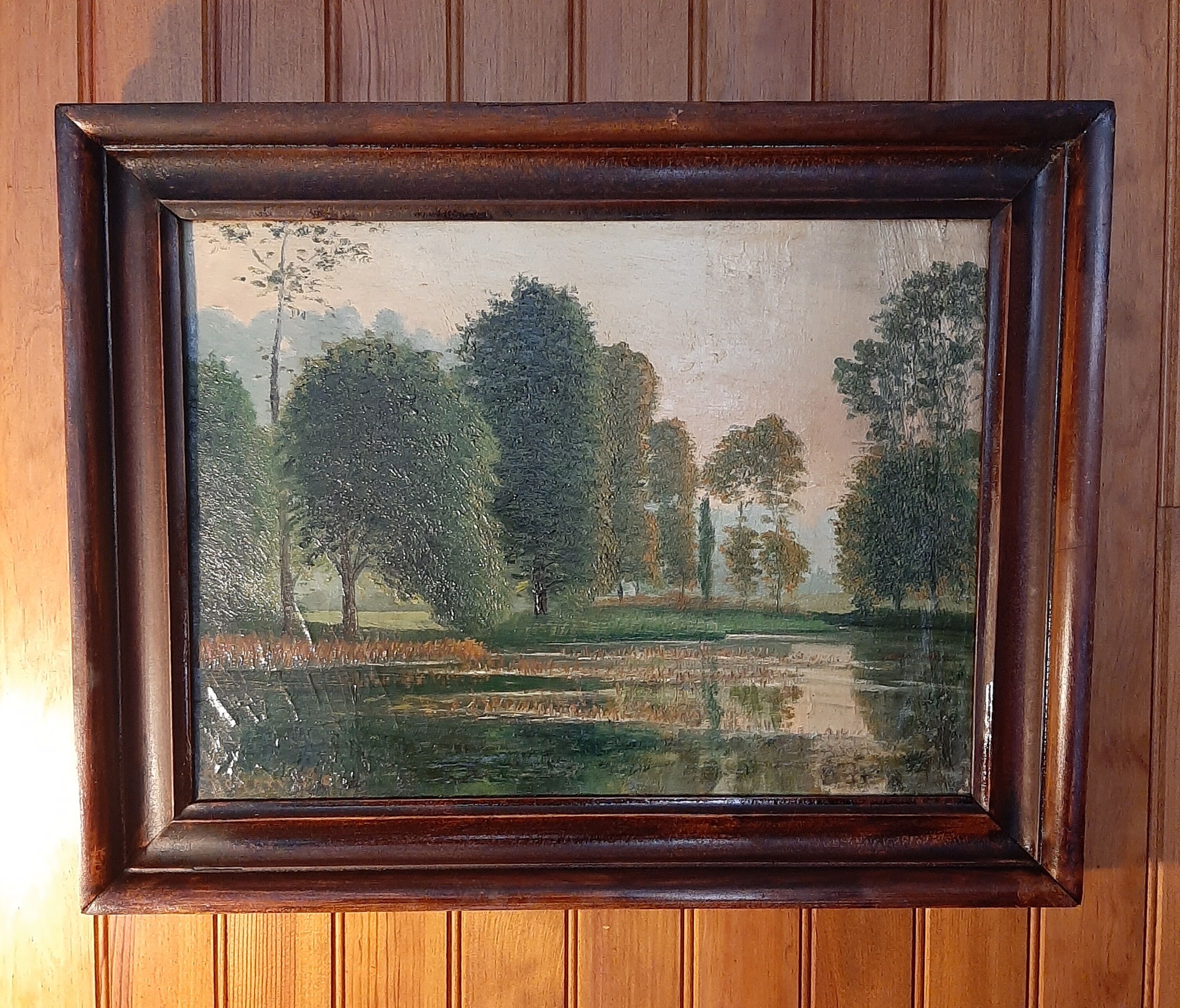 Impressionist painting, oil on canvas signed sonneville + 4 new cds