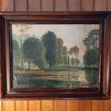 Tableau impressionniste, huile sur toile signée sonneville  + 4 cd neufs