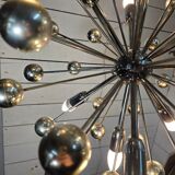 1970s chrome metal Sputnik chandelier