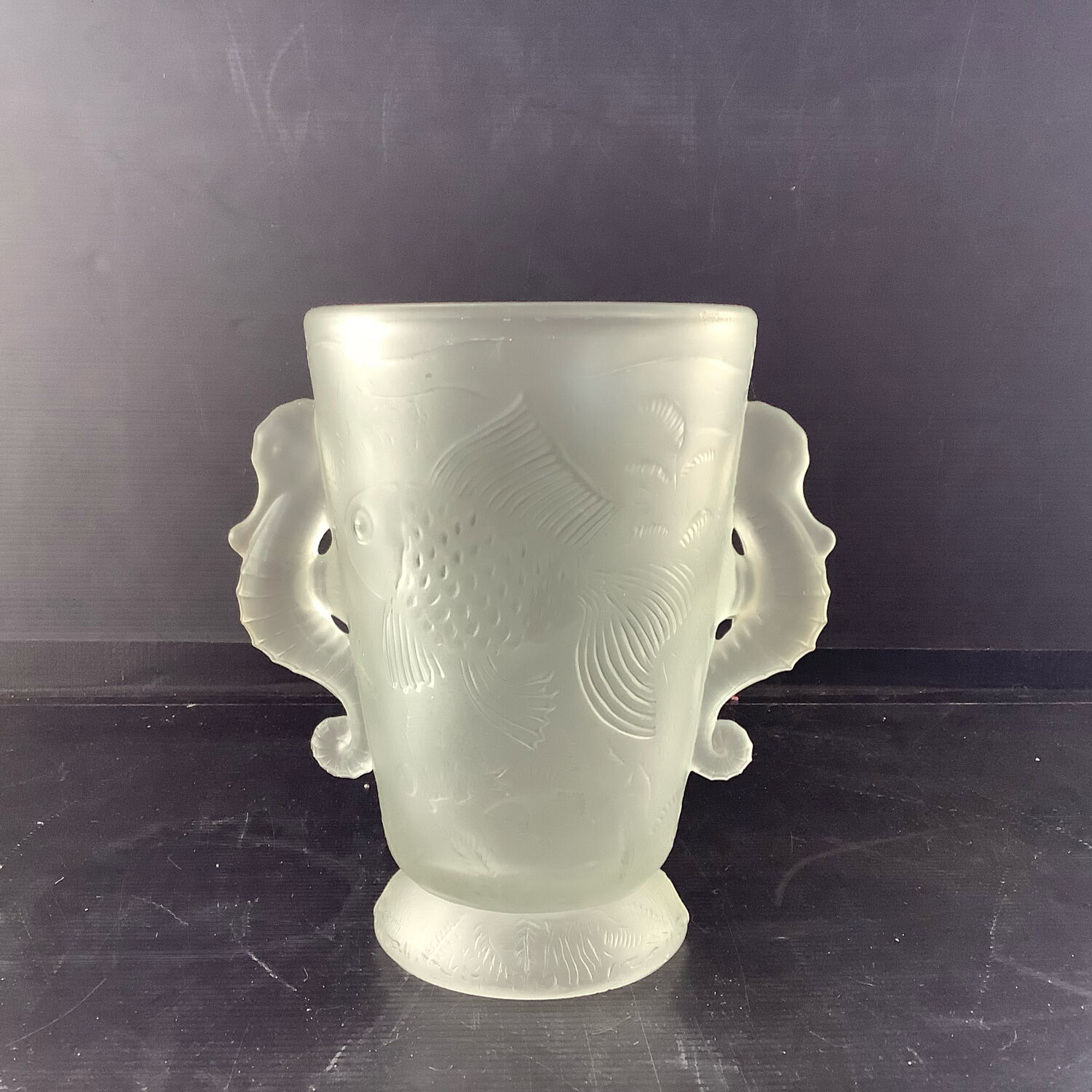 Barolac Vase hippocampe Josef Inwald Barolac Bohème Art Déco 1930 Verr